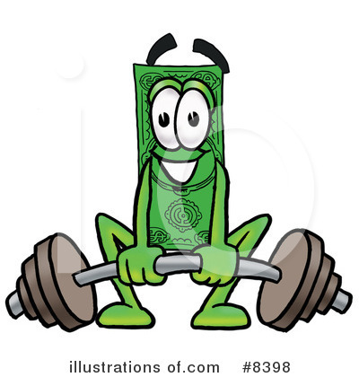 Dollar Bill Character Clipart #8398 by Mascot Junction