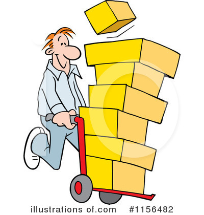 Hand Truck Clipart #1156482 by Johnny Sajem