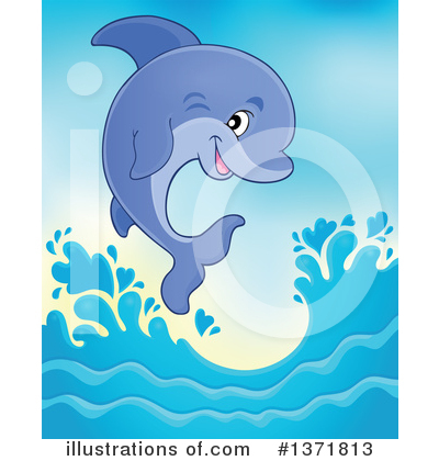 Royalty-Free (RF) Dolphin Clipart Illustration by visekart - Stock Sample #1371813