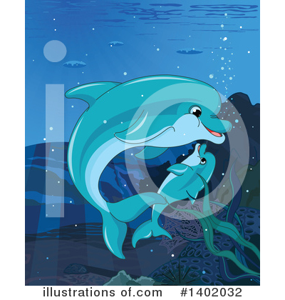 Royalty-Free (RF) Dolphin Clipart Illustration by Pushkin - Stock Sample #1402032