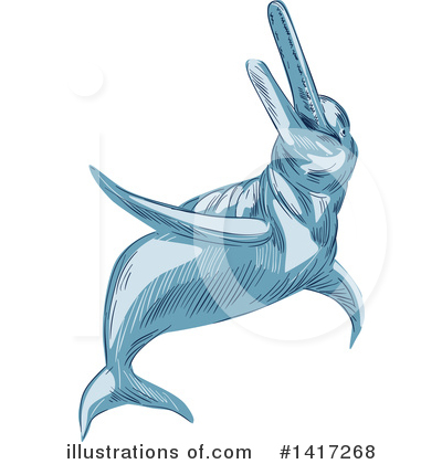 Royalty-Free (RF) Dolphin Clipart Illustration by patrimonio - Stock Sample #1417268