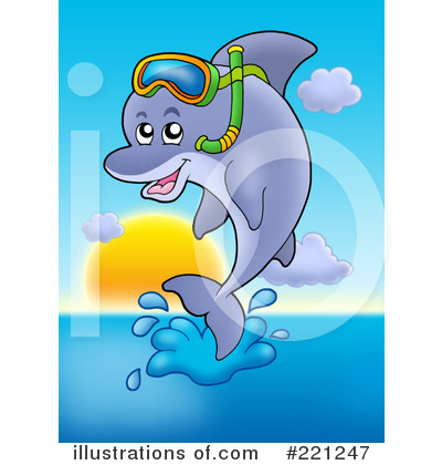 Royalty-Free (RF) Dolphin Clipart Illustration by visekart - Stock Sample #221247