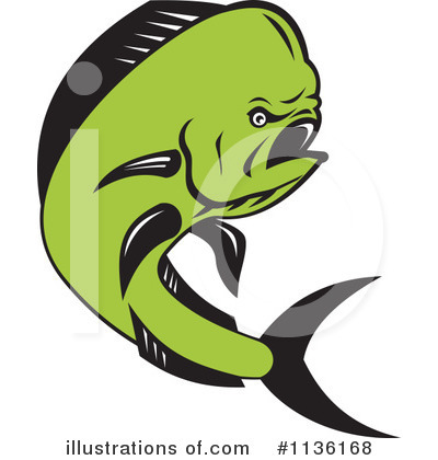 Royalty-Free (RF) Dolphin Fish Clipart Illustration by patrimonio - Stock Sample #1136168