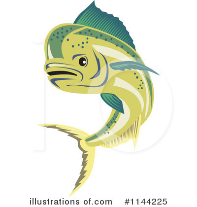Royalty-Free (RF) Dolphin Fish Clipart Illustration by patrimonio - Stock Sample #1144225