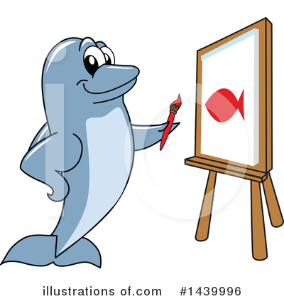 Royalty-Free (RF) Dolphin Mascot Clipart Illustration by Mascot Junction - Stock Sample #1439996