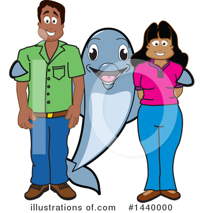 Dolphin Mascot Clipart #1440000 by Mascot Junction