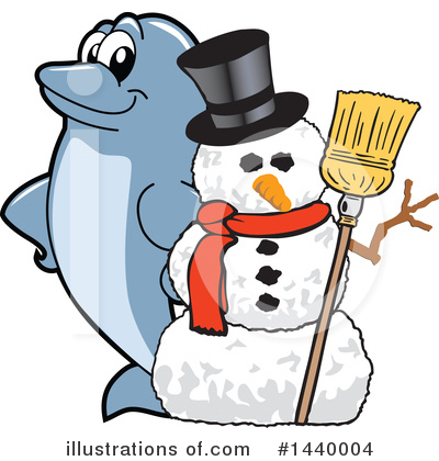 Royalty-Free (RF) Dolphin Mascot Clipart Illustration by Mascot Junction - Stock Sample #1440004
