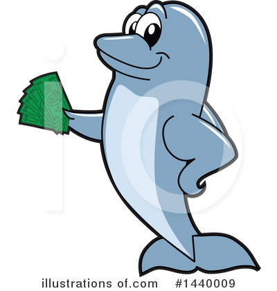 Royalty-Free (RF) Dolphin Mascot Clipart Illustration by Mascot Junction - Stock Sample #1440009