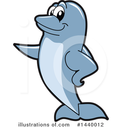 Dolphin Mascot Clipart #1440012 by Mascot Junction