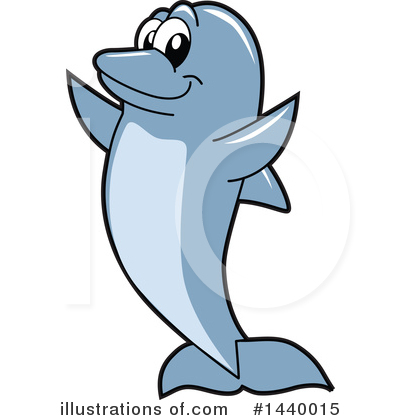 Dolphin Mascot Clipart #1440015 by Mascot Junction