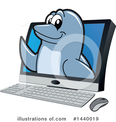 Dolphin Mascot Clipart #1440019 by Mascot Junction