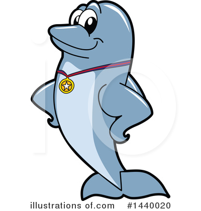 Dolphin Mascot Clipart #1440020 by Mascot Junction