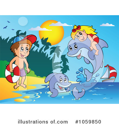 Royalty-Free (RF) Dolphins Clipart Illustration by visekart - Stock Sample #1059850