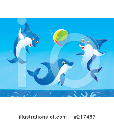 Royalty-Free (RF) Dolphins Clipart Illustration by Alex Bannykh - Stock Sample #217487