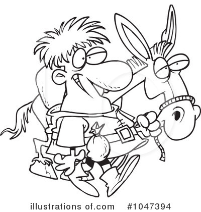 Royalty-Free (RF) Donkey Clipart Illustration by toonaday - Stock Sample #1047394
