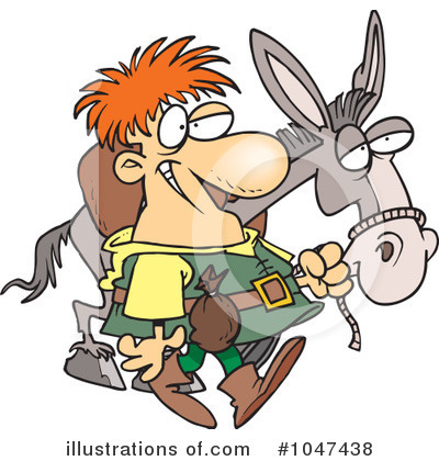 Royalty-Free (RF) Donkey Clipart Illustration by toonaday - Stock Sample #1047438