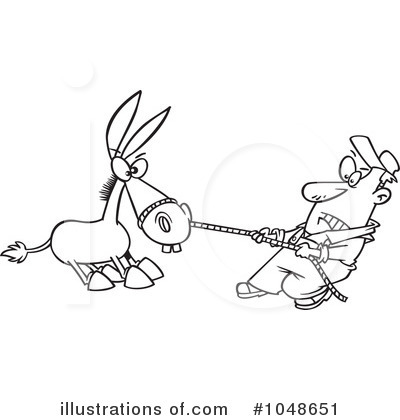 Royalty-Free (RF) Donkey Clipart Illustration by toonaday - Stock Sample #1048651