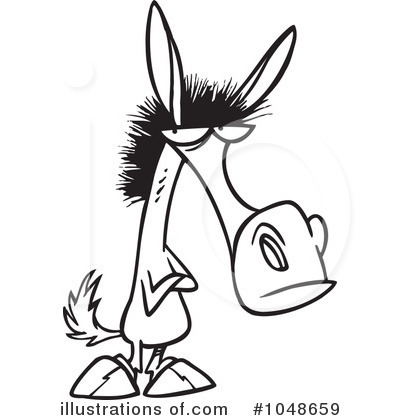 Royalty-Free (RF) Donkey Clipart Illustration by toonaday - Stock Sample #1048659