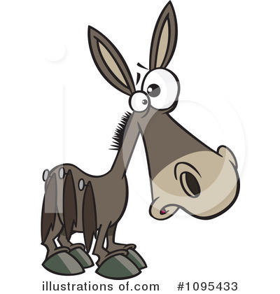 Royalty-Free (RF) Donkey Clipart Illustration by toonaday - Stock Sample #1095433