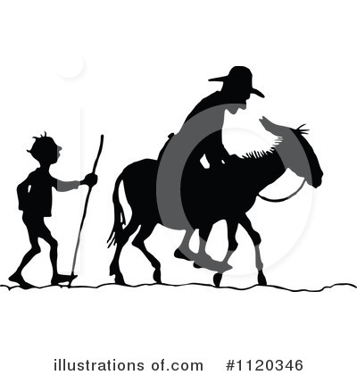 Royalty-Free (RF) Donkey Clipart Illustration by Prawny Vintage - Stock Sample #1120346