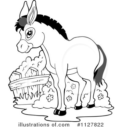 Royalty-Free (RF) Donkey Clipart Illustration by visekart - Stock Sample #1127822