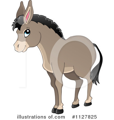 Royalty-Free (RF) Donkey Clipart Illustration by visekart - Stock Sample #1127825