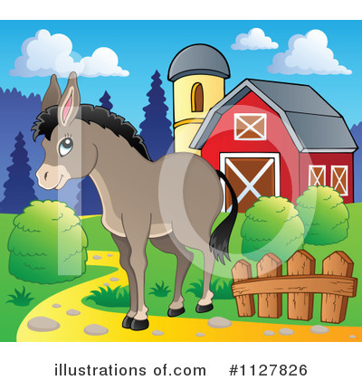 Royalty-Free (RF) Donkey Clipart Illustration by visekart - Stock Sample #1127826