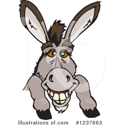 Royalty-Free (RF) Donkey Clipart Illustration by Dennis Holmes Designs - Stock Sample #1237663
