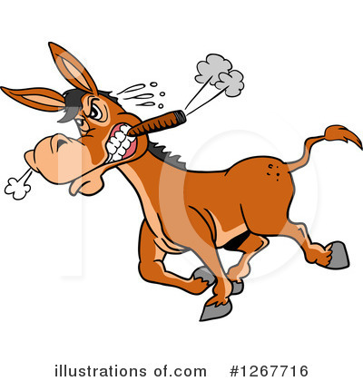 Royalty-Free (RF) Donkey Clipart Illustration by LaffToon - Stock Sample #1267716