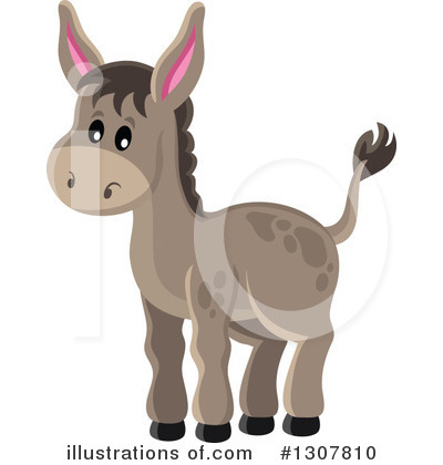 Royalty-Free (RF) Donkey Clipart Illustration by visekart - Stock Sample #1307810