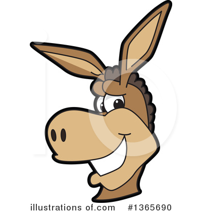 Royalty-Free (RF) Donkey Clipart Illustration by Mascot Junction - Stock Sample #1365690