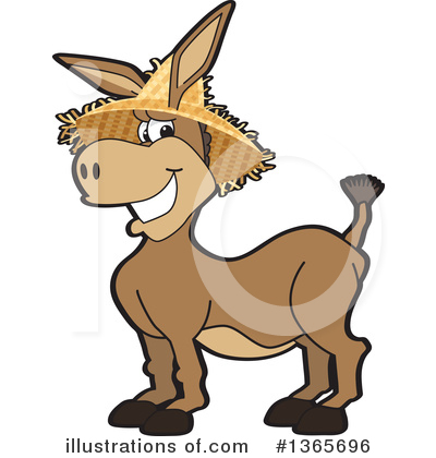 Royalty-Free (RF) Donkey Clipart Illustration by Mascot Junction - Stock Sample #1365696