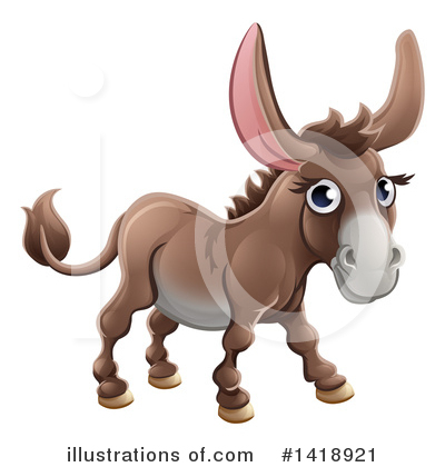 Royalty-Free (RF) Donkey Clipart Illustration by AtStockIllustration - Stock Sample #1418921