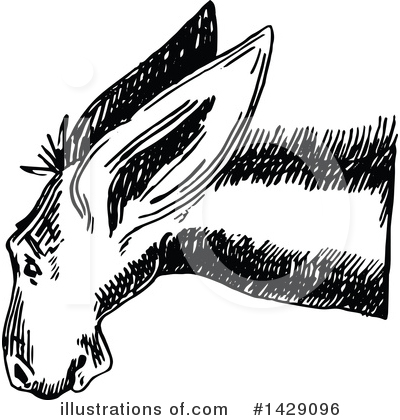 Donkey Clipart #1429096 by Prawny Vintage