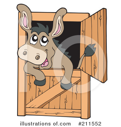 Royalty-Free (RF) Donkey Clipart Illustration by visekart - Stock Sample #211552
