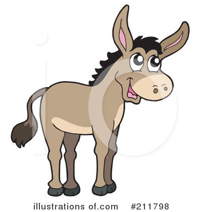 Royalty-Free (RF) Donkey Clipart Illustration by visekart - Stock Sample #211798