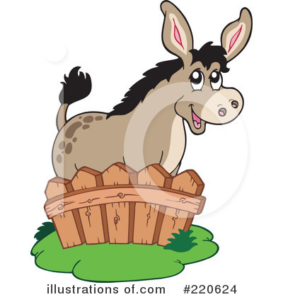 Royalty-Free (RF) Donkey Clipart Illustration by visekart - Stock Sample #220624