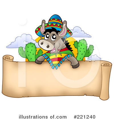 Royalty-Free (RF) Donkey Clipart Illustration by visekart - Stock Sample #221240