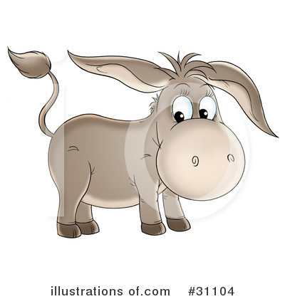 Royalty-Free (RF) Donkey Clipart Illustration by Alex Bannykh - Stock Sample #31104