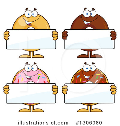 Chocolate Donut Character Clipart #1306980 by Hit Toon