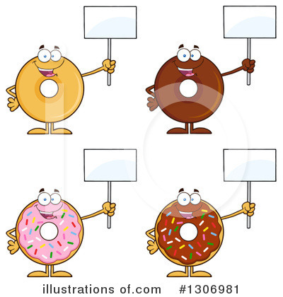 Chocolate Donut Character Clipart #1306981 by Hit Toon
