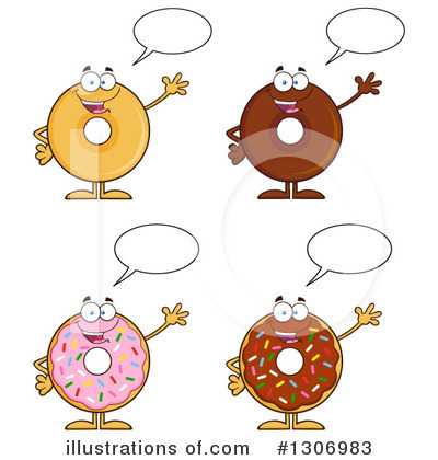 Pink Sprinkle Donut Clipart #1306983 by Hit Toon