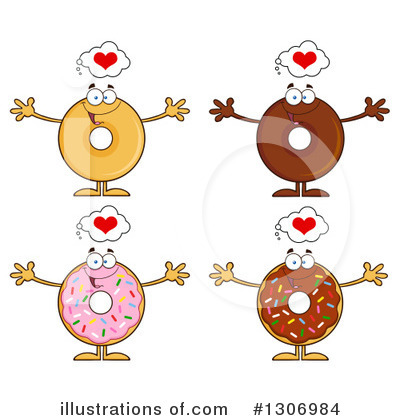 Pink Sprinkled Donut Clipart #1306984 by Hit Toon
