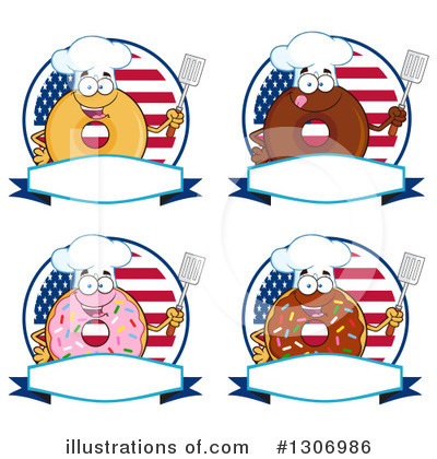 Chocolate Donut Character Clipart #1306986 by Hit Toon