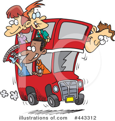 Royalty-Free (RF) Double Decker Clipart Illustration by toonaday - Stock Sample #443312