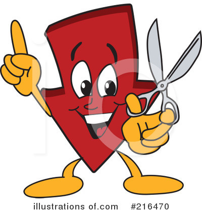 Royalty-Free (RF) Down Arrow Mascot Clipart Illustration by Mascot Junction - Stock Sample #216470