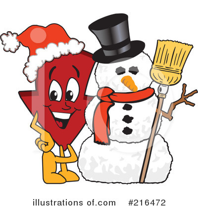 Royalty-Free (RF) Down Arrow Mascot Clipart Illustration by Mascot Junction - Stock Sample #216472