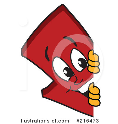 Royalty-Free (RF) Down Arrow Mascot Clipart Illustration by Mascot Junction - Stock Sample #216473