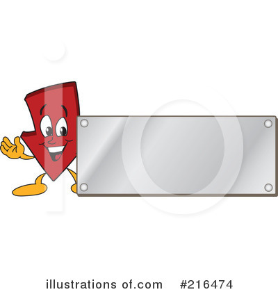 Down Arrow Mascot Clipart #216474 by Mascot Junction