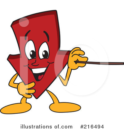 Down Arrow Mascot Clipart #216494 by Toons4Biz